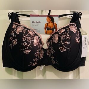 Adored by Adore Me Floral Embroidery and Mesh Sadie Push Up Bra size 38DD